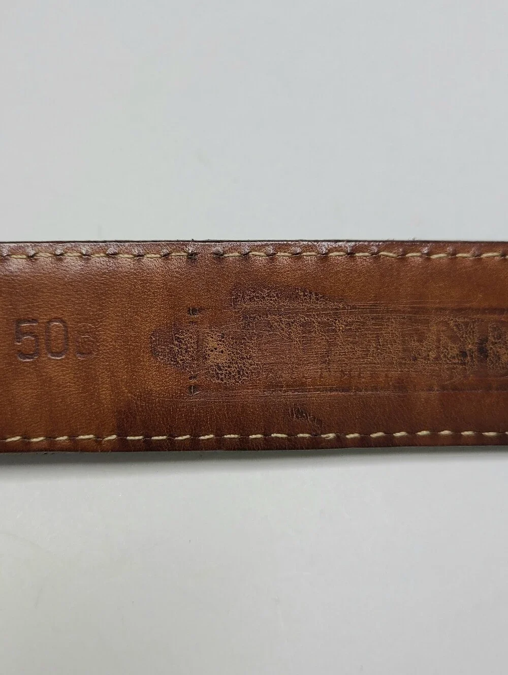Lands' End Black Made in USA Western Distressed Vintage Belt
